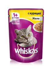 Whiskas для кошек желе с курицей 85 гр.